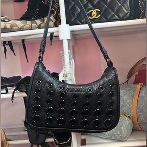 Steve Madden Black Grommet Shoulder Bag